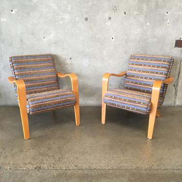 Pair of Vintage Bentwood Lounge Chairs by Thonet