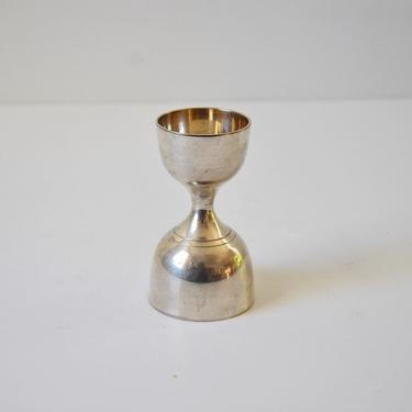 Vintage Silver Plate Hourglass Cocktail Jigger, Barware 