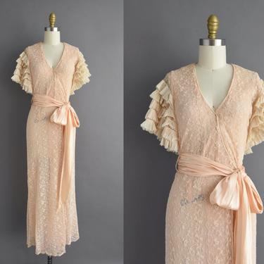 1930s vintage dress | Gorgeous Art Deco Bias Cut Bridesmaid Wedding Dress | XS Small | 30s dress 