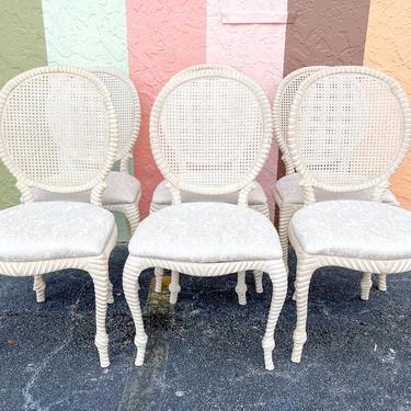 Set of Six Italian Rope Knot Dining Chairs