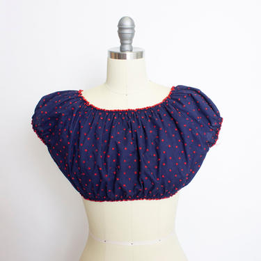 Vintage 1990s Crop Top Jean Paul GAULTIER Polka Swiss Dot Small S 