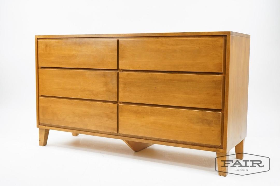 Conant Ball Maple Long Low 6 Drawer Dresser From Fair Auction Co