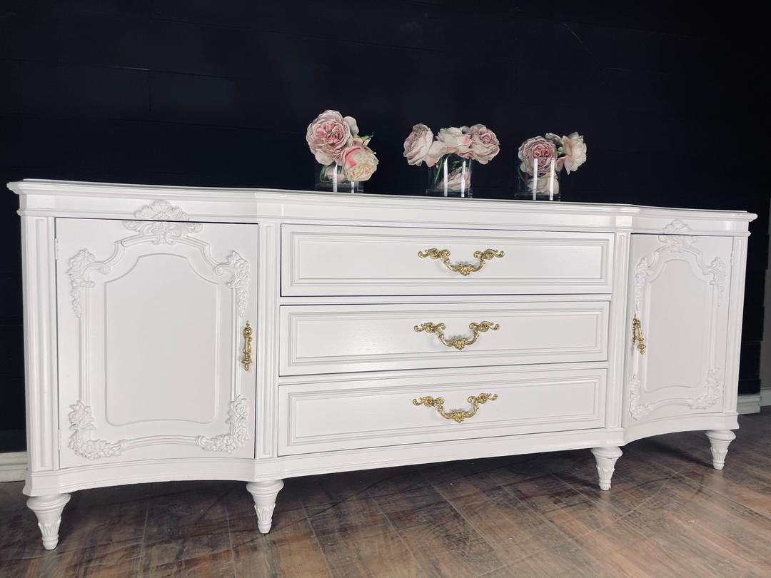 Extra Large dresser credenza console white or custom color solid The Dresser Shoppe Dallas, TX