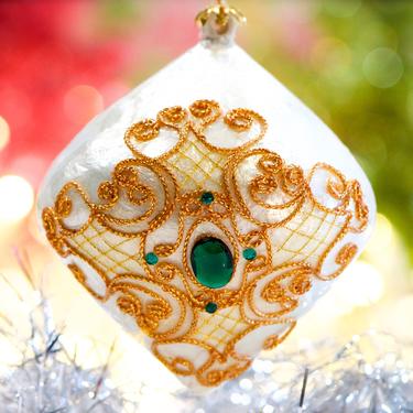 VINTAGE: Capiz Shell Ornament -  Hand Painted - Shell Ornament - Translucent Shell Ornament - SKU 30-400-00033597 