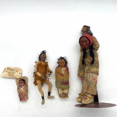1930s Skookum Native American Dolls MIX Match Set of 4 