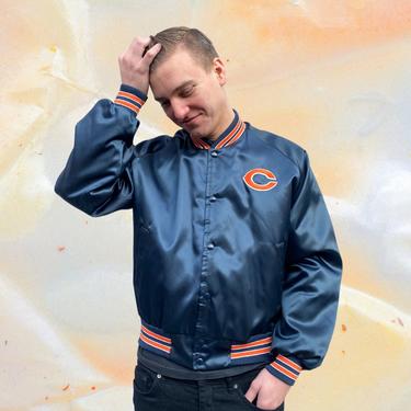 Vintage Navy Chicago Bears Jacket with Snap Enclosures 