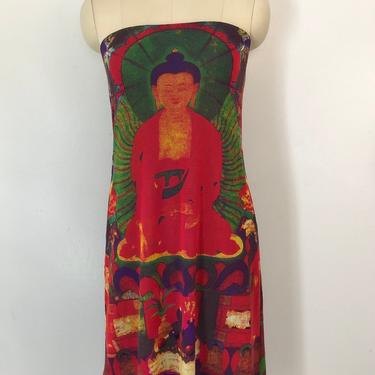 90s VIVIENNE TAM stretch mesh iconic Buddha print | Ritual Vintage