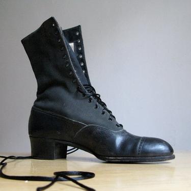Antique Victorian Black Lace Up Boots 