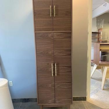 New Hand Built Mid Century Style Walnut Linen Cabinet   ~ FREE SHIPPING! 