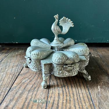 Vintage Kum Kum Box Peacock 