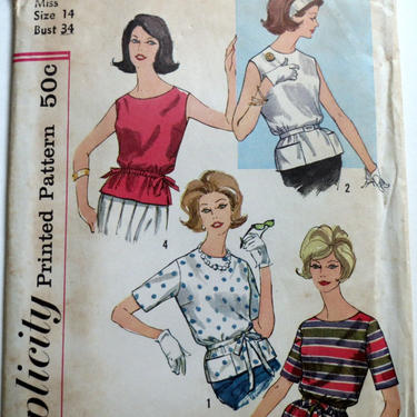 Vintage Simplicity 3742 Sewing Pattern / Blouse / 1960s / Bust 34 | Owl ...