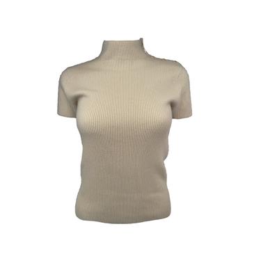 Chanel Nude Cashmere Ribbed Top