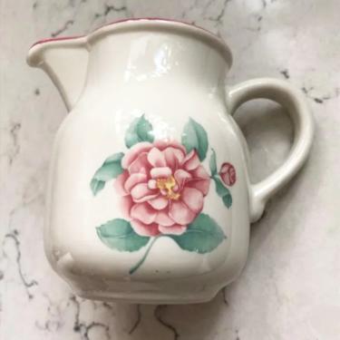 Vintage Villeroy &amp; Boch Porcelain made in Luxembourg Depuis 1748 Pink Rose Botanical Creamer / Pitcher by LeChalet