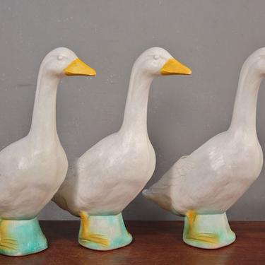 Retro Plastic Goose Planter