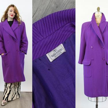 1980s VALENTINO oversized wool coat large | new winter 