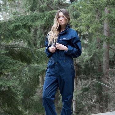 Vintage Ski Suit, Large Navy Wilderness Experience Snow Suit, Winter Ski Jumpsuit, Snowboard Pants, Retro Winter Wear Snow Gear 