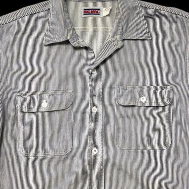 ~50's　BIG　MAC　Hickory　Stripe　All-In-One Vintage Big Mac Hickory Stripe Distressed Overalls, Work