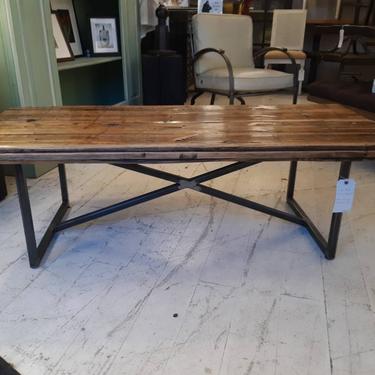 Rustic industrial boxcar floor coffee table 