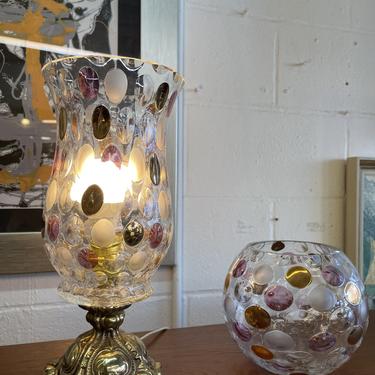 Mid Century Borske Sklo’Nemo’ Lamp and Fish Bowl Vase
