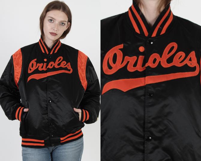 Starter Black and Orange Satin Baltimore Orioles 90s Jacket - Jackets  Masters