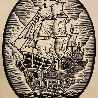 A Pirate's Life For Me Block Print 