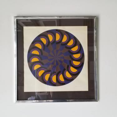 1960s Brian Rice Op Art Print Serigraph, Framed. | Miami Vintage Decor ...
