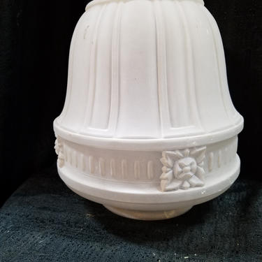 Repro Frosted Glass Shade. 4 in opening. 7 x 8