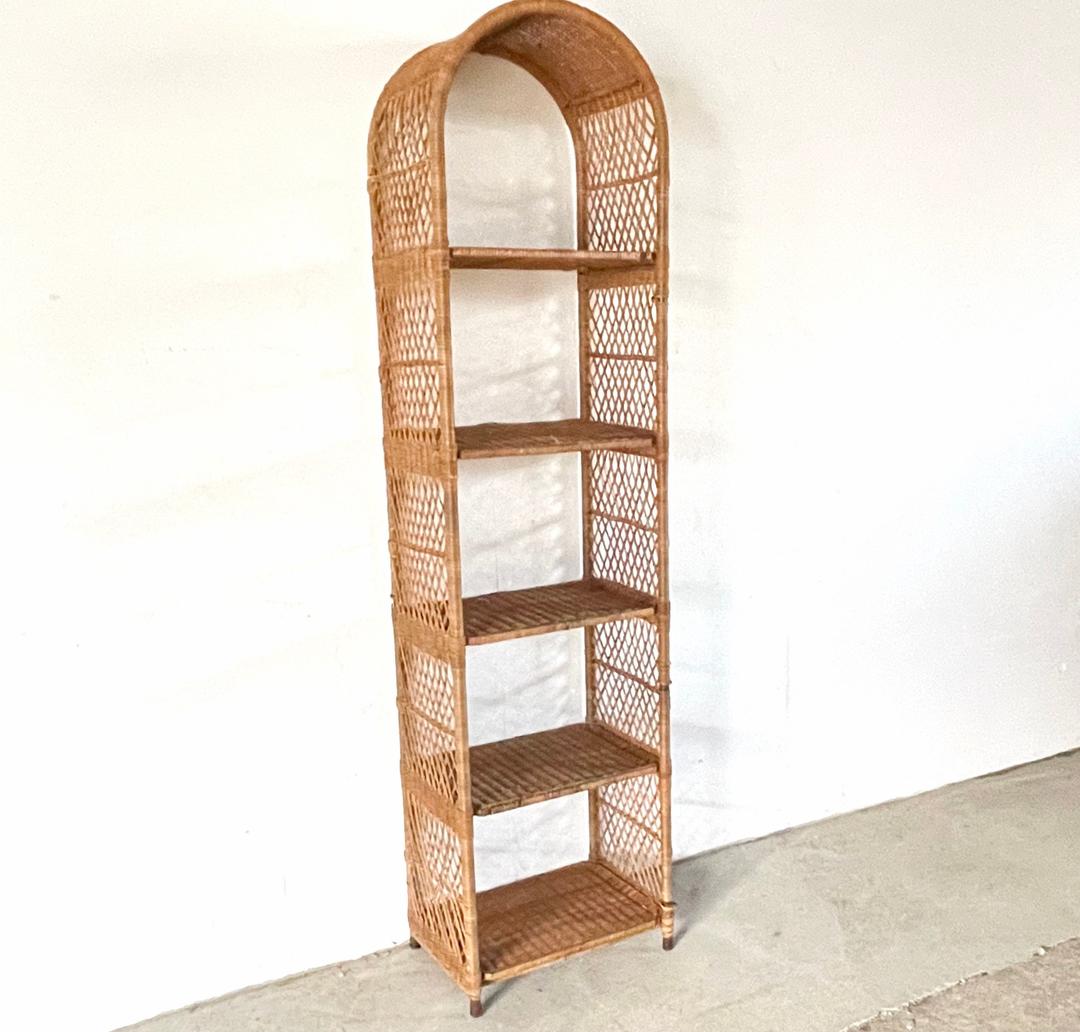Vintage Boho Wicker Bookcase Etagere Second Hand Stories Ashbury