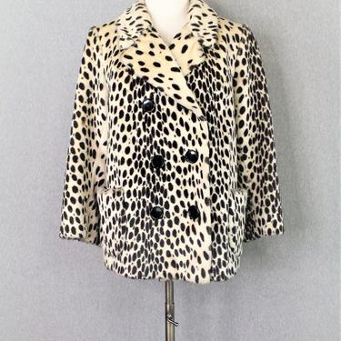 1960s - Mod - Leopard/ Cheetah - Car Coat - Retro Rockabilly -  by Chetar - Estimated S/M 