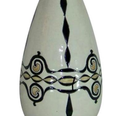 Catteau Boch Freres Art Deco Geometric Stoneware Vase