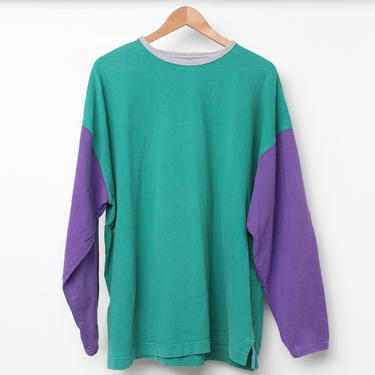 vintage color BLOCK pacific northwest size XL vintage green &amp; grey FLEECE sweatshirt -- great condition 