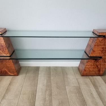1990s Architectural Handmade Two - Tier Console Table. 