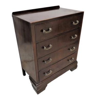 Chest Of Dawers Vintage | English Mahogany 4 Drawer Chest of Drawers With Unusual Hardware 