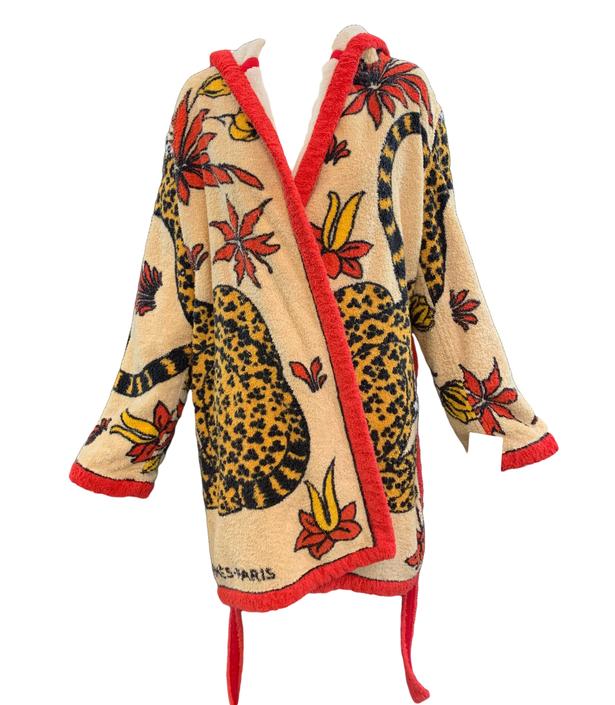 Hermes Terry Cloth Robe with Leopard Print The Way We Wore Los Angeles CA