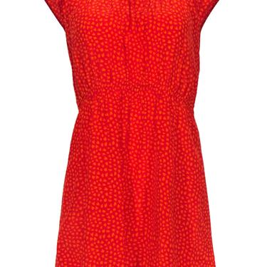 Built by Wendy - Red &amp; Orange Printed Silk Mini Dress Sz M