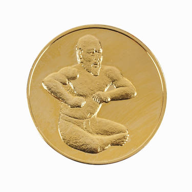 24k Gold Plated Bronze Medal Coin The Wrestler 
