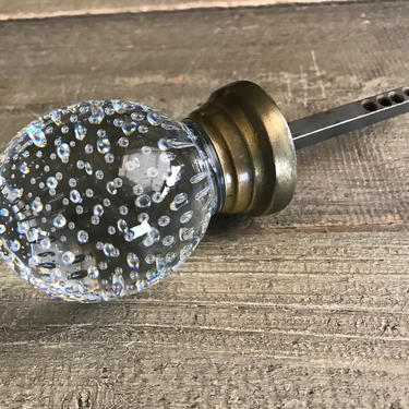 Antique Pairpoint Glass Door Knob, Controlled Bubble, Glass Hardware, Architectural Salvage, KH 