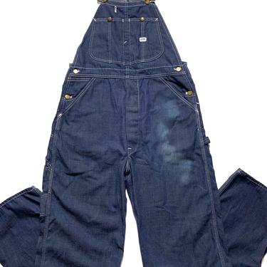 Vintage 40s 50s Sanforized Denim Overalls Distressed Worn | Flat