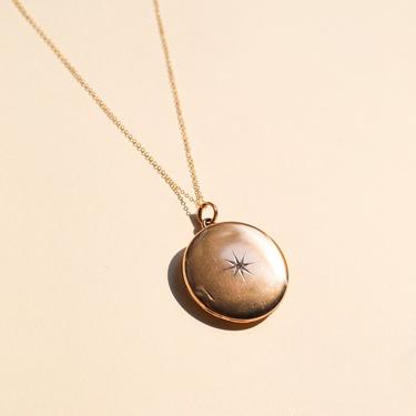 ANTIQUE GOLD-FILLED STARBURST LOCKET (imperfections - sold as is)