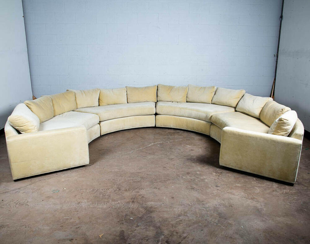 Mid Century Modern Sectional Sofa Couch Adrian Pearsall White Round