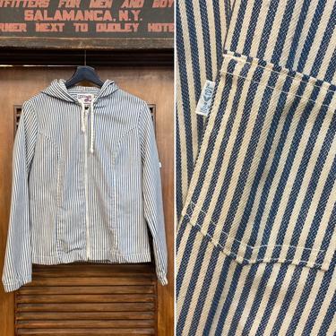 Vintage 1970’s “Lady Levi’s” Label Nautical Stripe Hooded Jacket, 70’s Jacket, 70’s Levi’s, 70’s Nautical Theme, 70’s Vintage Clothing 