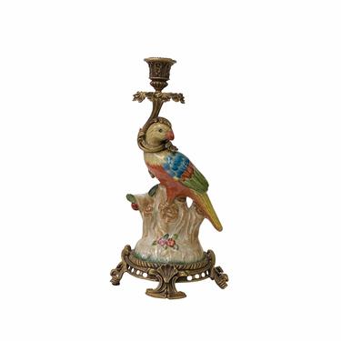 Vintage Handmade Ceramic Parrot Figure Candle Holder ws1765E 