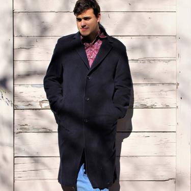 ジャケット・アウター 80s vintage HUGO BOSS wool cashmere coat Vintage 1980s Boss Hugo Boss Overcoat, Navy Blue | Mezcal +