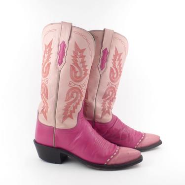 Pink lucchese clearance boots