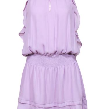 Parker - Lilac &quot;Wispy&quot; Ruffled Smocked-Waist Mini Dress Sz M