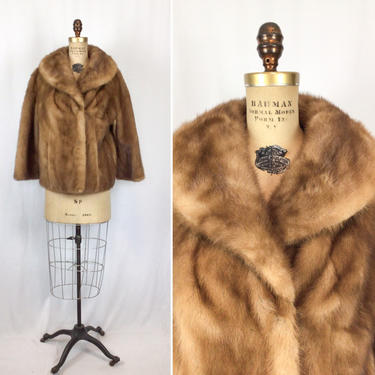 Vintage Genuine Mink Soft Brown Fur Coat Opera hot Jacket