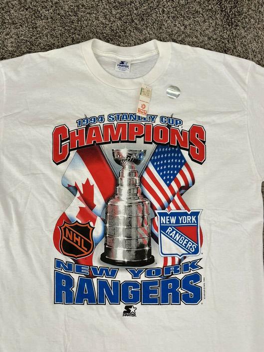 Flying Apple Vintage 90s New York Rangers Hockey Jersey Tee - Men's XL