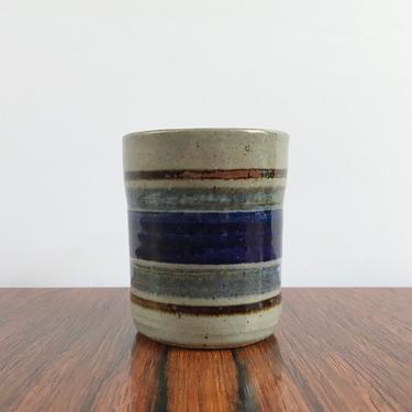 Richard Peeler Pottery Small Tumbler Cup with Banded Decoration 