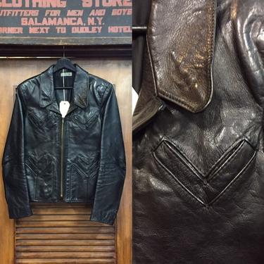 Vintage 1960’s “Gandalf” East West Style Chevron Leather Jacket, 1960s Jacket, East West Leather Jacket, Vintage Jacket, Vintage Clothing 