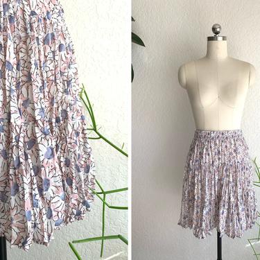 Vintage 1990s Pastel Floral Mini Skirt | Size S/M 